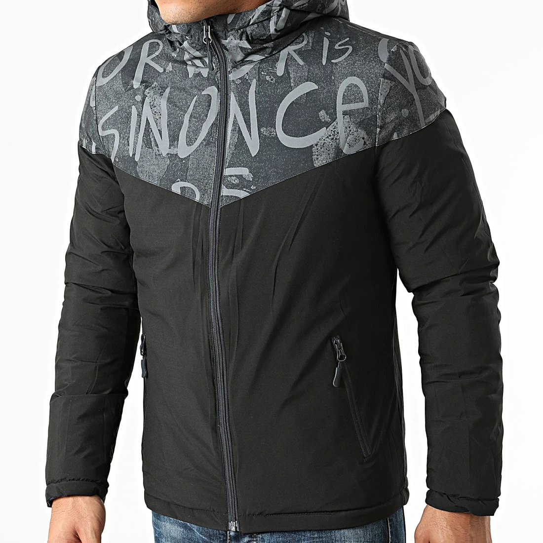 Meilleur prix 🧨 Doudoune Capuche Réversible 1004 Bleu Marine Gris Noir de Classic Series ✨ 7 Meilleur prix 🧨 Doudoune Capuche Réversible 1004 Bleu Marine Gris Noir de Classic Series ✨ – Image 5