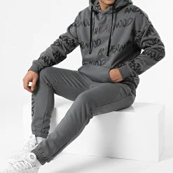 Vente flash 🥰 Ensemble De Survêtement AN11005 Gris Anthracite de Classic Series 👏