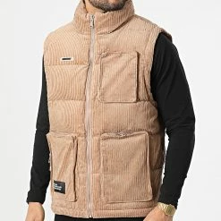 Coupon ⭐ Veste Zippée Sans Manches AN13001 Marron Clair de Classic Series 🛒