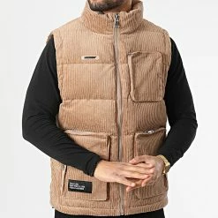 Coupon ⭐ Veste Zippée Sans Manches AN13001 Marron Clair de Classic Series 🛒 -Classic Series Soldes anderwood 294609 AN13001 BRUN 20211213T111104 03