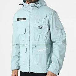 Nouveau 🔥 Veste Zippée Capuche 4201 Bleu Clair de Classic Series 🎁