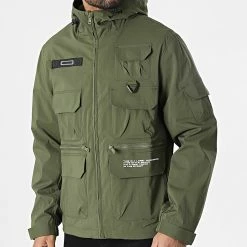 Budget 🎁 Veste Zippée Capuche 4201 Vert Kaki de Classic Series 🔔