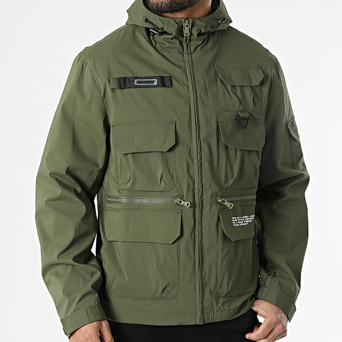 Budget 🎁 Veste Zippée Capuche 4201 Vert Kaki de Classic Series 🔔 5 Budget 🎁 Veste Zippée Capuche 4201 Vert Kaki de Classic Series 🔔 – Image 3