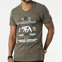 Le moins cher 💯 Tee 👚 Shirt Col V Jontario Vert Kaki de Classic Series 🎉 -Classic Series Soldes canadian peak 309398 JONTARIO KAKI 20220322T150509 03