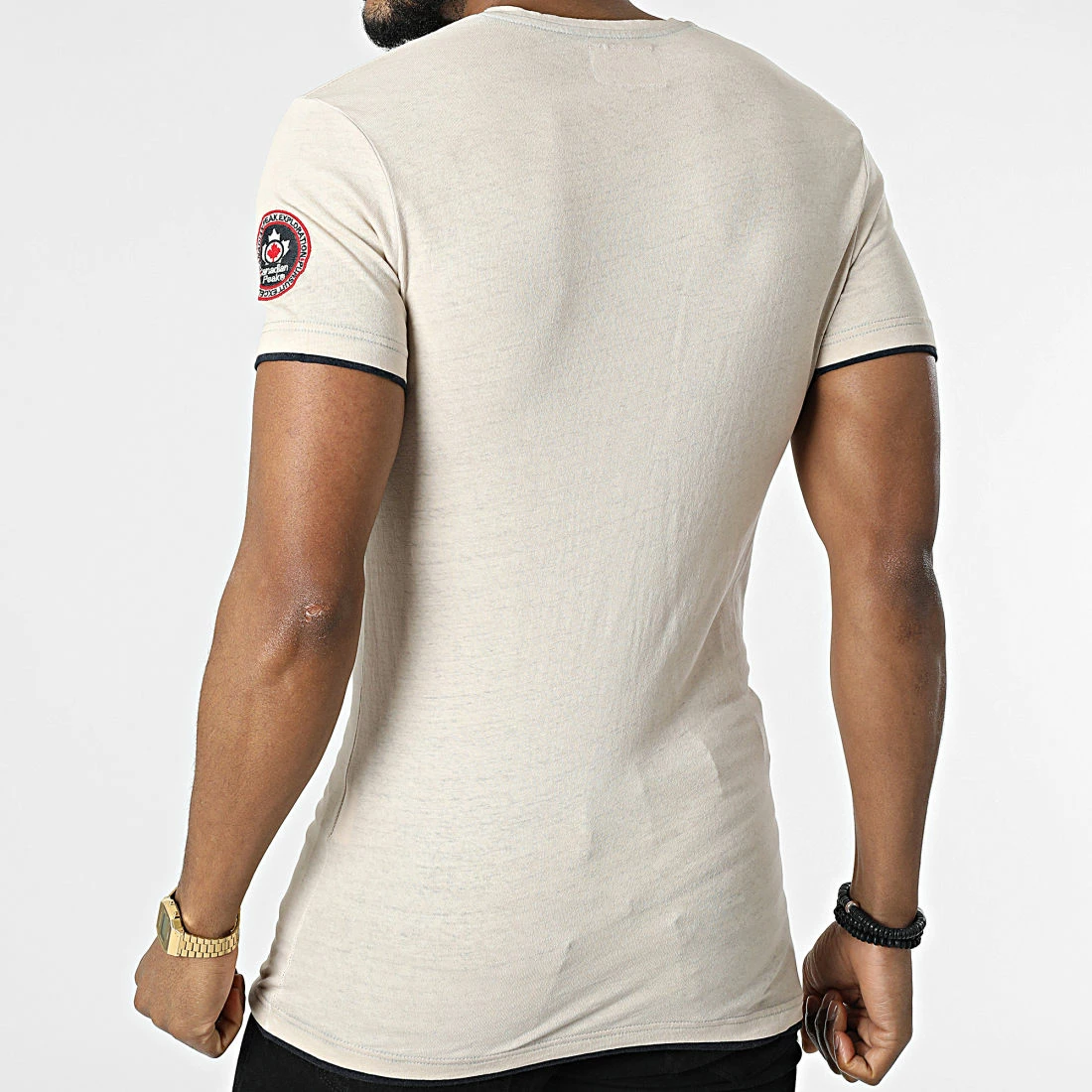 Tout neuf ⌛ Tee 👚 Shirt Col V Jundeak Beige de Classic Series 👍 6 Tout neuf ⌛ Tee 👚 Shirt Col V Jundeak Beige de Classic Series 👍 – Image 4