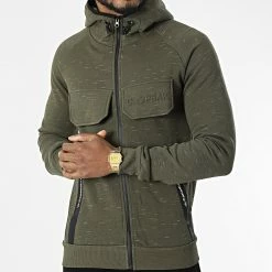 Top 10 😀 Sweat Zippé Capuche Gortion Vert Kaki Chiné de Classic Series 👍 -Classic Series Soldes canadian peak 309432 GORTION KAKI 20220322T150430 03