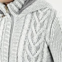 Coupon ⭐ Gilet Zippé Capuche 1016 Blanc Gris de Classic Series ✨ -Classic Series Soldes classic series 204565 1016 LIGHT GREY 20191122T112949 02