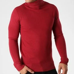 Offres 🎁 Pull Col Roulé J663 Bordeaux de Classic Series 🔥
