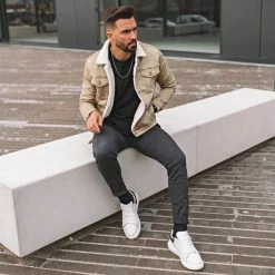 Remise 👍 Veste Jean Super Skinny Fit Col Mouton 7001 Camel Clair de Classic Series 🛒 -Classic Series Soldes classic series 241403 W 7001 CAMEL CLAIR TPDT 20210210T151716 06