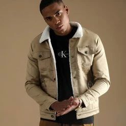 Remise 👍 Veste Jean Super Skinny Fit Col Mouton 7001 Camel Clair de Classic Series 🛒 -Classic Series Soldes classic series 241403 W 7001 CAMEL CLAIR TPDT 20210928T110740 05