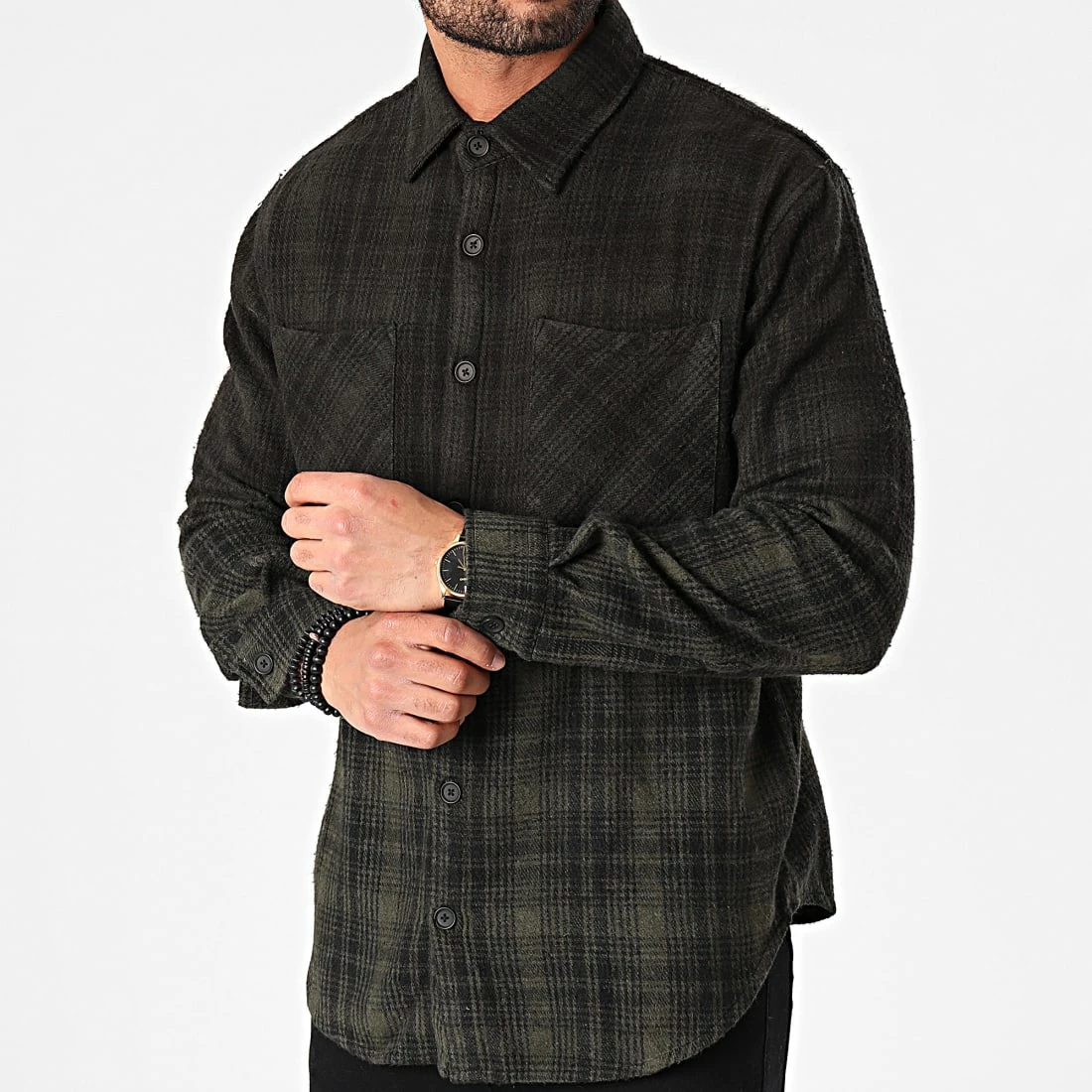 Grosses soldes ⌛ Chemise Manches Longues A Carreaux 1568 Vert Kaki Dégradé de Classic Series 🛒 4 Grosses soldes ⌛ Chemise Manches Longues A Carreaux 1568 Vert Kaki Dégradé de Classic Series 🛒 – Image 3