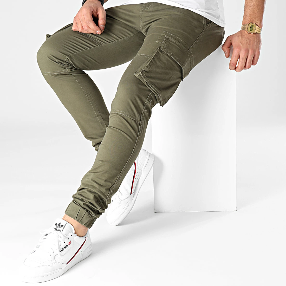 Meilleure vente 🤩 Jogger Pant Slim DP11000 Vert Kaki de Classic Series 😀 5 Meilleure vente 🤩 Jogger Pant Slim DP11000 Vert Kaki de Classic Series 😀 – Image 3