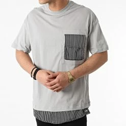 Grosses soldes ✨ Tee 👚 Shirt Poche Oversize SW-21667 Gris de Classic Series 🎉 -Classic Series Soldes classic series 257486 SW 21667 GRI 20210322T140521 03