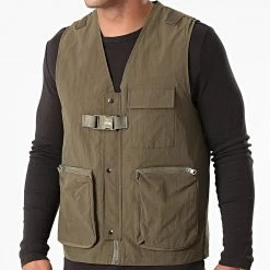 Acheter 🤩 Veste Zippée Sans Manches 7050 Vert Kaki de Classic Series ⌛