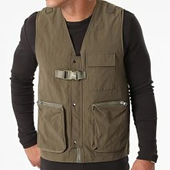 Acheter 🤩 Veste Zippée Sans Manches 7050 Vert Kaki de Classic Series ⌛ -Classic Series Soldes classic series 266657 7050 KAKI 20210528T135116 03