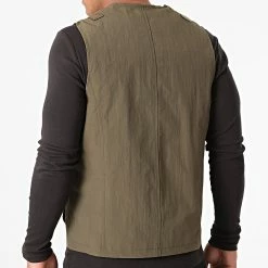 Acheter 🤩 Veste Zippée Sans Manches 7050 Vert Kaki de Classic Series ⌛ -Classic Series Soldes classic series 266657 7050 KAKI 20210528T135118 04