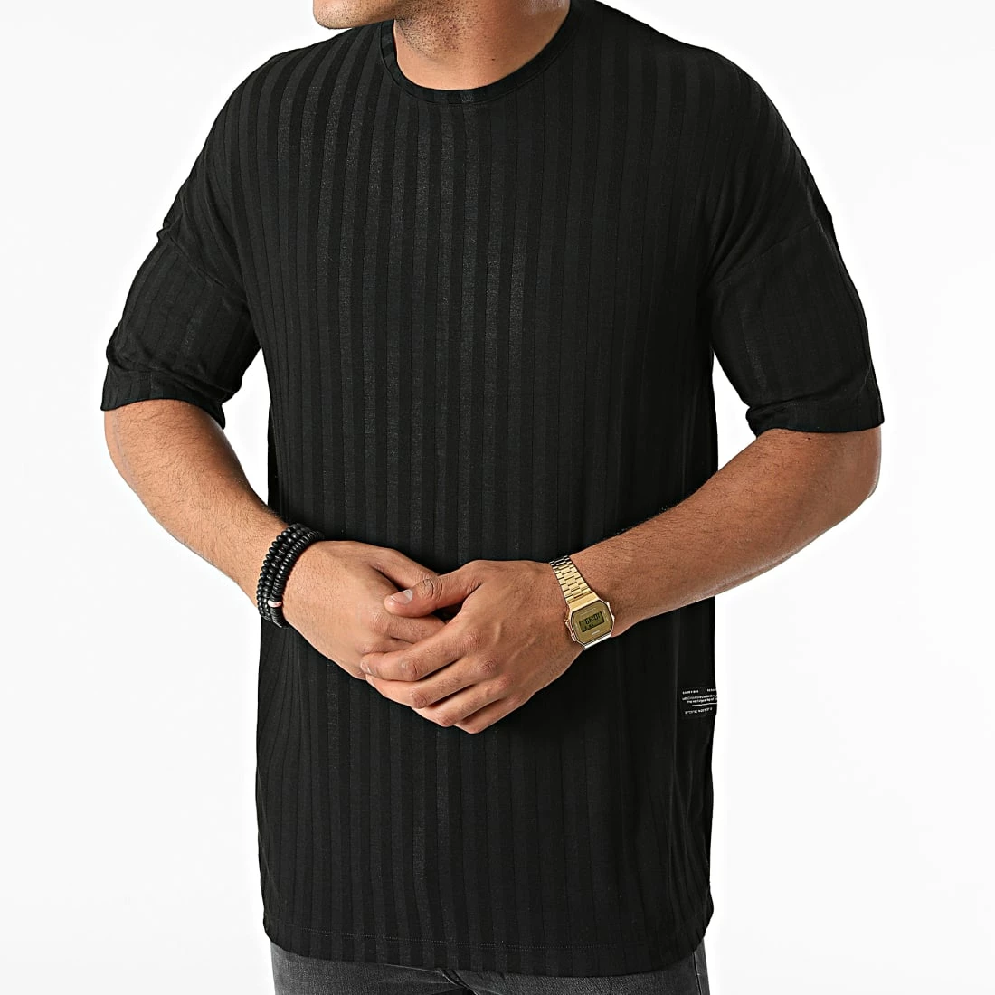 Offres 🤩 Tee 👕 Shirt A Rayures 1009 Noir de Classic Series 👏 5 Offres 🤩 Tee 👕 Shirt A Rayures 1009 Noir de Classic Series 👏 – Image 3