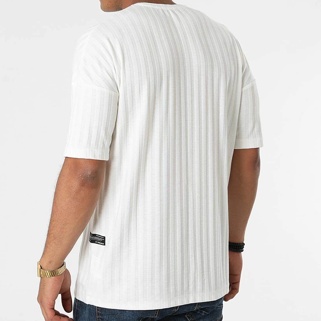 Nouveau 🎁 Tee 👚 Shirt A Rayures 1009 Ecru de Classic Series 👍 6 Nouveau 🎁 Tee 👚 Shirt A Rayures 1009 Ecru de Classic Series 👍 – Image 4