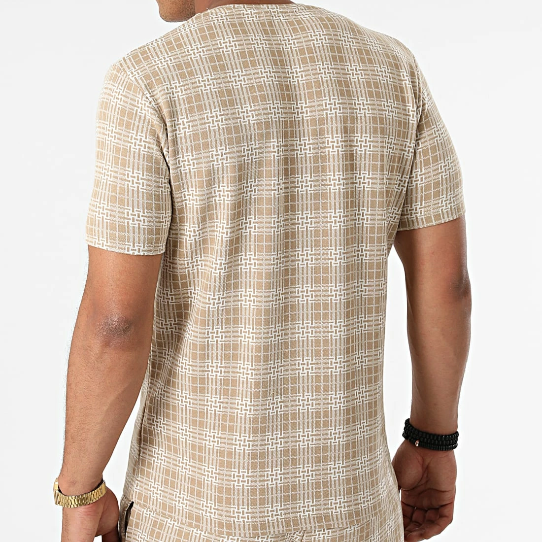 Meilleure vente 😍 Ensemble Tee 👚 Shirt Short A Carreaux 156T Beige de Classic Series 🥰 6 Meilleure vente 😍 Ensemble Tee 👚 Shirt Short A Carreaux 156T Beige de Classic Series 🥰 – Image 4