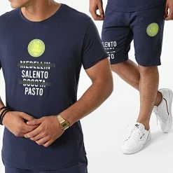 Acheter 🌟 Ensemble Tee 👕 Shirt Short Jogging G21-067 Bleu Marine de Classic Series 🎁
