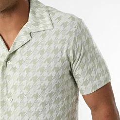 Grosses soldes 💯 Ensemble Chemise Manches Courtes Short G21-155T Blanc Vert Clair de Classic Series 🔥 -Classic Series Soldes classic series 272814 G21 155T YESIL 20210712T162306 03