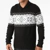 Tout neuf 👏 Pull Col Amplified Norway Knit Noir Blanc de Classic Series ⌛ -Classic Series Soldes classic series 273393 E23 BLACK 20210712T154511 01