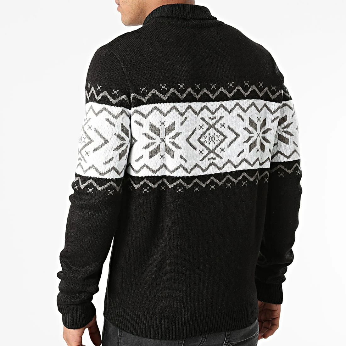 Tout neuf đ Pull Col Amplified Norway Knit Noir Blanc de Classic Series â 6 Tout neuf đ Pull Col Amplified Norway Knit Noir Blanc de Classic Series â â Image 4