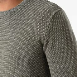 Remise 😉 Sweat Crewneck Dot Knit DP120001 Vert Kaki de Classic Series 🎁 -Classic Series Soldes classic series 273396 DP120001 ARMY 20210712T151008 03