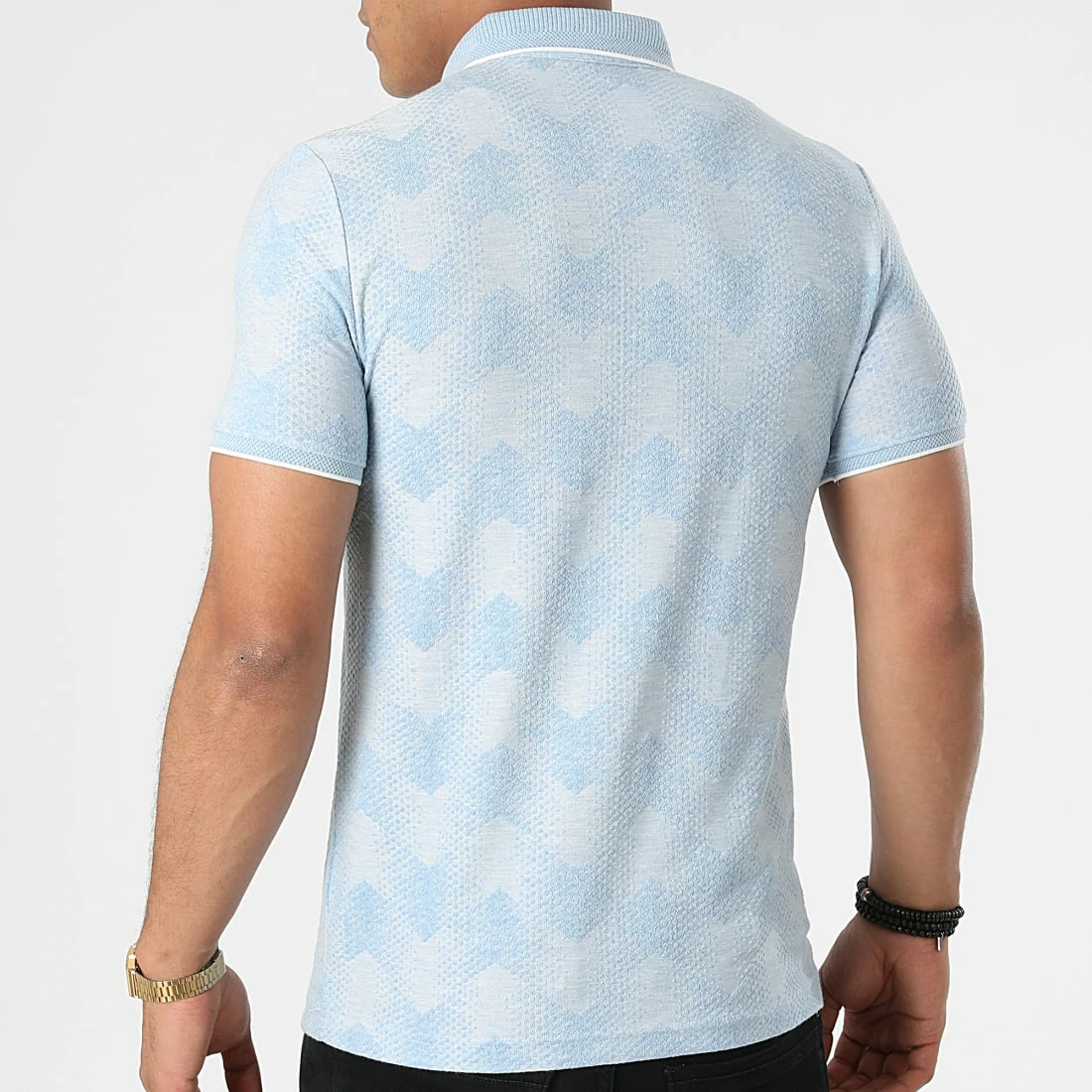 Coupon 🌟 Polo Manches Courtes 21Y-1094 Bleu Ciel Chiné de Classic Series 🤩 6 Coupon 🌟 Polo Manches Courtes 21Y-1094 Bleu Ciel Chiné de Classic Series 🤩 – Image 4