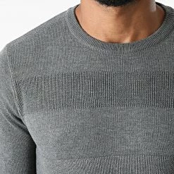 Vente flash 🧨 Pull G1809 Gris Chiné de Classic Series ⭐ -Classic Series Soldes classic series 277853 G1809 GREY 20210810T151003 02