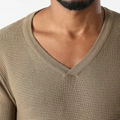 Vente flash 😉 Pull Col V G1812 Marron de Classic Series ⌛ -Classic Series Soldes classic series 277861 G1812 CAMEL 20210810T151247 02