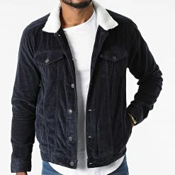 Tout neuf 🎉 Veste Col Mouton Corduroy JIB-DP-AW20-046 Bleu Marine de Classic Series 🎁 -Classic Series Soldes classic series 278325 JIB DP AW20 046 NAVY 20210810T151619 03