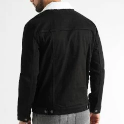 Promo 😀 Veste Jean Col Mouton Kash Teddy DP3010 Noir de Classic Series ⭐ -Classic Series Soldes classic series 281288 DP3010 001 20220824T123314 04