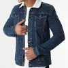 Promo ❤️ Veste Jean Col Mouton Kash Teddy DP3010 Bleu Denim de Classic Series 👏 -Classic Series Soldes classic series 281291 DP3010 043 20210827T155040 01