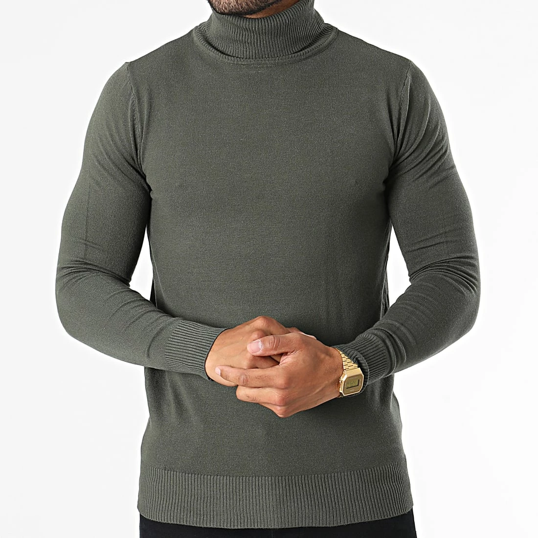 Nouveau ❤️ Pull Col Roulé 663 Vert Kaki de Classic Series 🤩 5 Nouveau ❤️ Pull Col Roulé 663 Vert Kaki de Classic Series 🤩 – Image 3