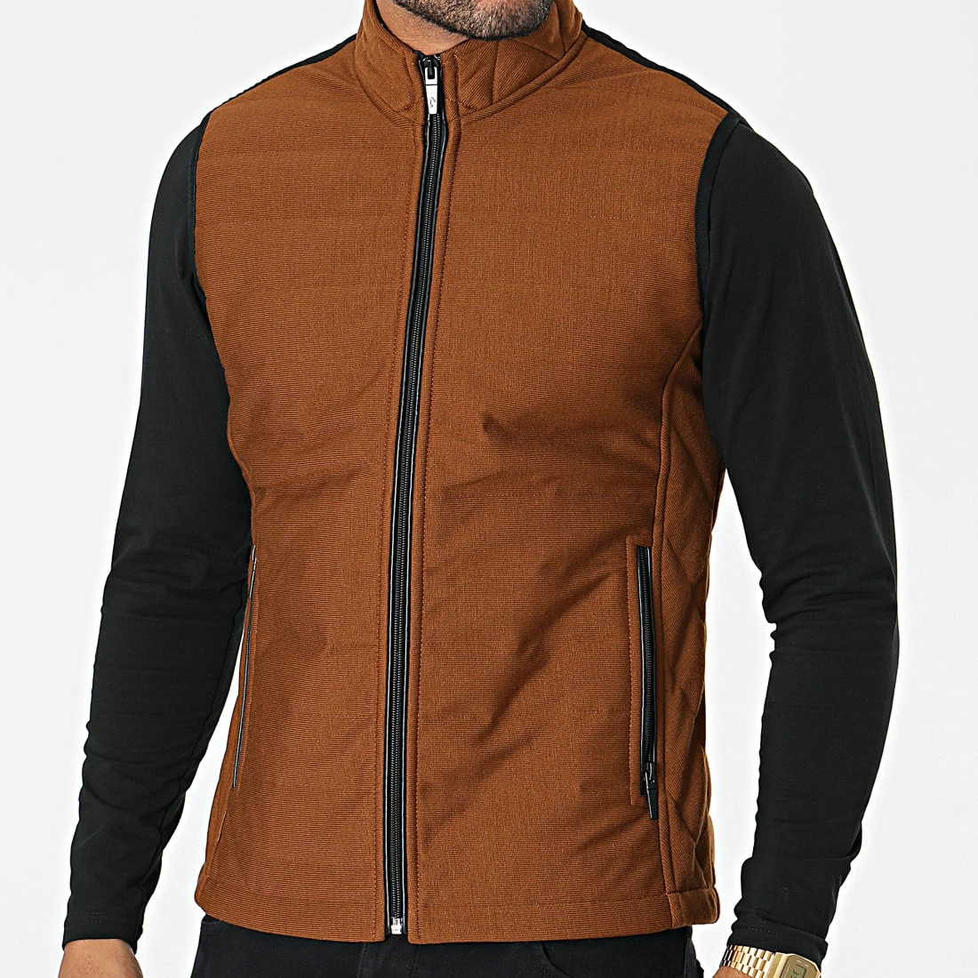 Vente flash 💯 Veste Zippée Sans Manches 2000 Marron de Classic Series ⌛ 3 Vente flash 💯 Veste Zippée Sans Manches 2000 Marron de Classic Series ⌛