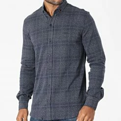 Sortie ❤️ Chemise Manches Longues 21k-2033 Bleu Marine de Classic Series 🤩