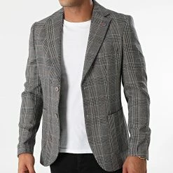 Meilleure vente 😍 Veste A Carreaux 20433 Bleu Marine Chiné de Classic Series 🎉