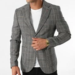 Meilleure vente 😍 Veste A Carreaux 20433 Bleu Marine Chiné de Classic Series 🎉 -Classic Series Soldes classic series 283155 20433 1 20210913T152932 03