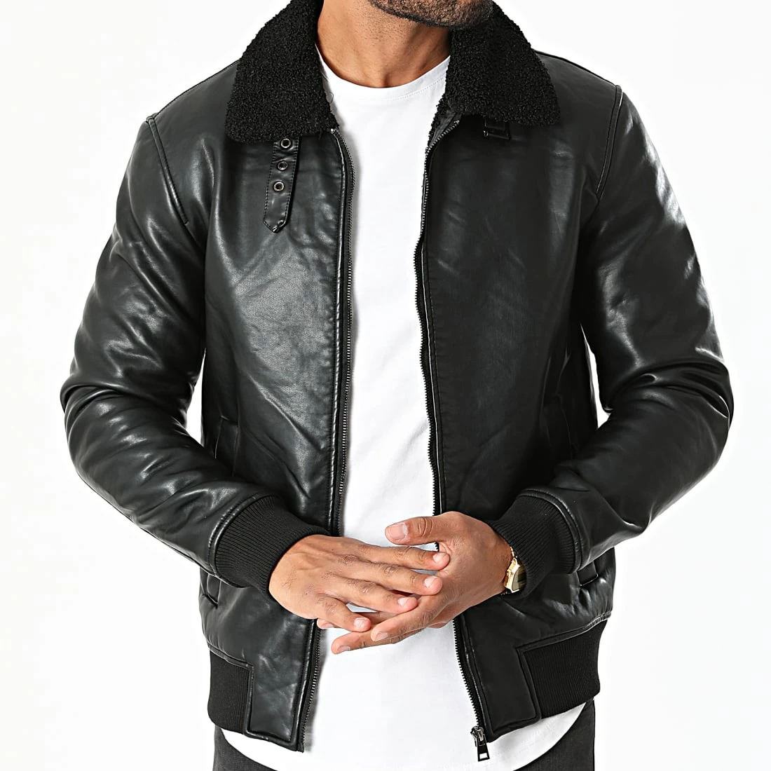 Promo ✔️ Blouson Col Mouton LP9638 Noir de Classic Series 🔥 5 Promo ✔️ Blouson Col Mouton LP9638 Noir de Classic Series 🔥 – Image 3