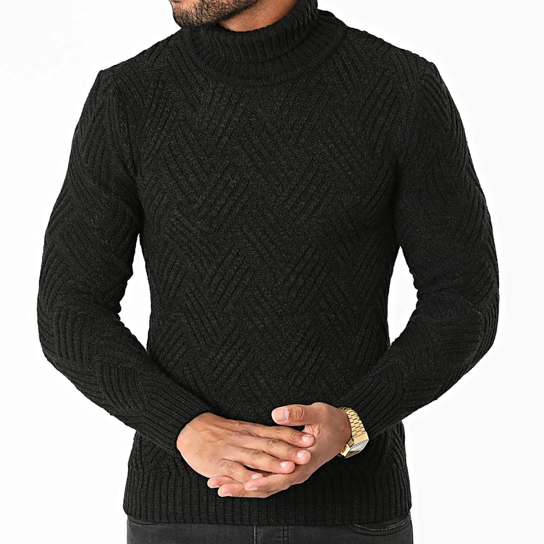 Meilleur prix ⌛ Pull Col Roulé 7011 Noir Chiné de Classic Series 😀 5 Meilleur prix ⌛ Pull Col Roulé 7011 Noir Chiné de Classic Series 😀 – Image 3