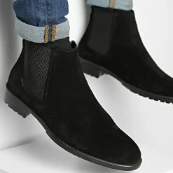 Bon marché 🌟 Chelsea 🥾 Boots DR-82 Noir de Classic Series 👏