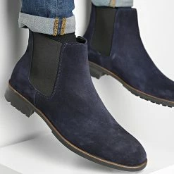 Nouveau 🛒 Chelsea 🥾 Boots DR-82 Bleu Marine de Classic Series 😉