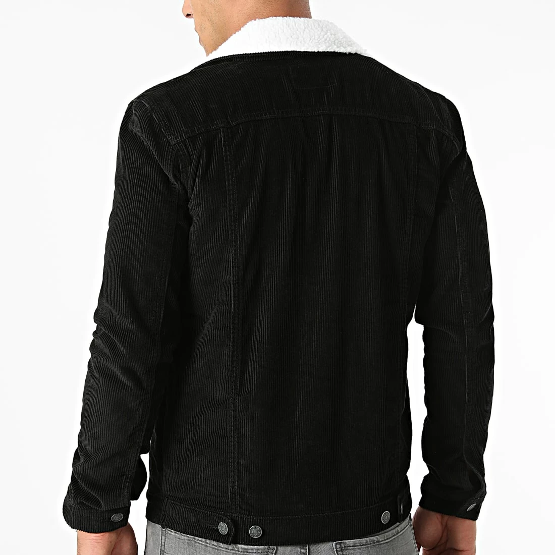 Remise 👏 Veste Velours Col Mouton Corduroy Teddy Noir de Classic Series 😀 6 Remise 👏 Veste Velours Col Mouton Corduroy Teddy Noir de Classic Series 😀 – Image 4