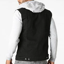 Vente flash ❤️ Veste Jean Capuche DP18 Noir Gris Chiné de Classic Series 😍 -Classic Series Soldes classic series 287469 DP18 BLACK LIGHT GREY MEL 20211007T161229 04