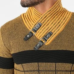 Grosses soldes 👏 Pull Col Amplified 2124 Moutarde Noir de Classic Series 🌟 -Classic Series Soldes classic series 287841 I 2124 MUSTARD 20211012T155718 02