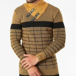 Grosses soldes 👏 Pull Col Amplified 2124 Moutarde Noir de Classic Series 🌟 -Classic Series Soldes classic series 287841 I 2124 MUSTARD 20211012T155719 03