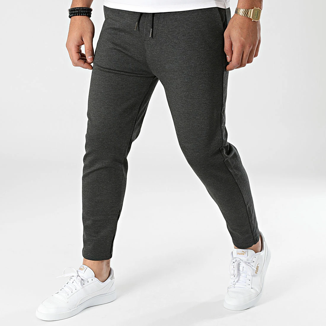 Promo ✨ Pantalon Jogging DP7030 Gris Anthracite Chiné de Classic Series ❤️ 3 Promo ✨ Pantalon Jogging DP7030 Gris Anthracite Chiné de Classic Series ❤️
