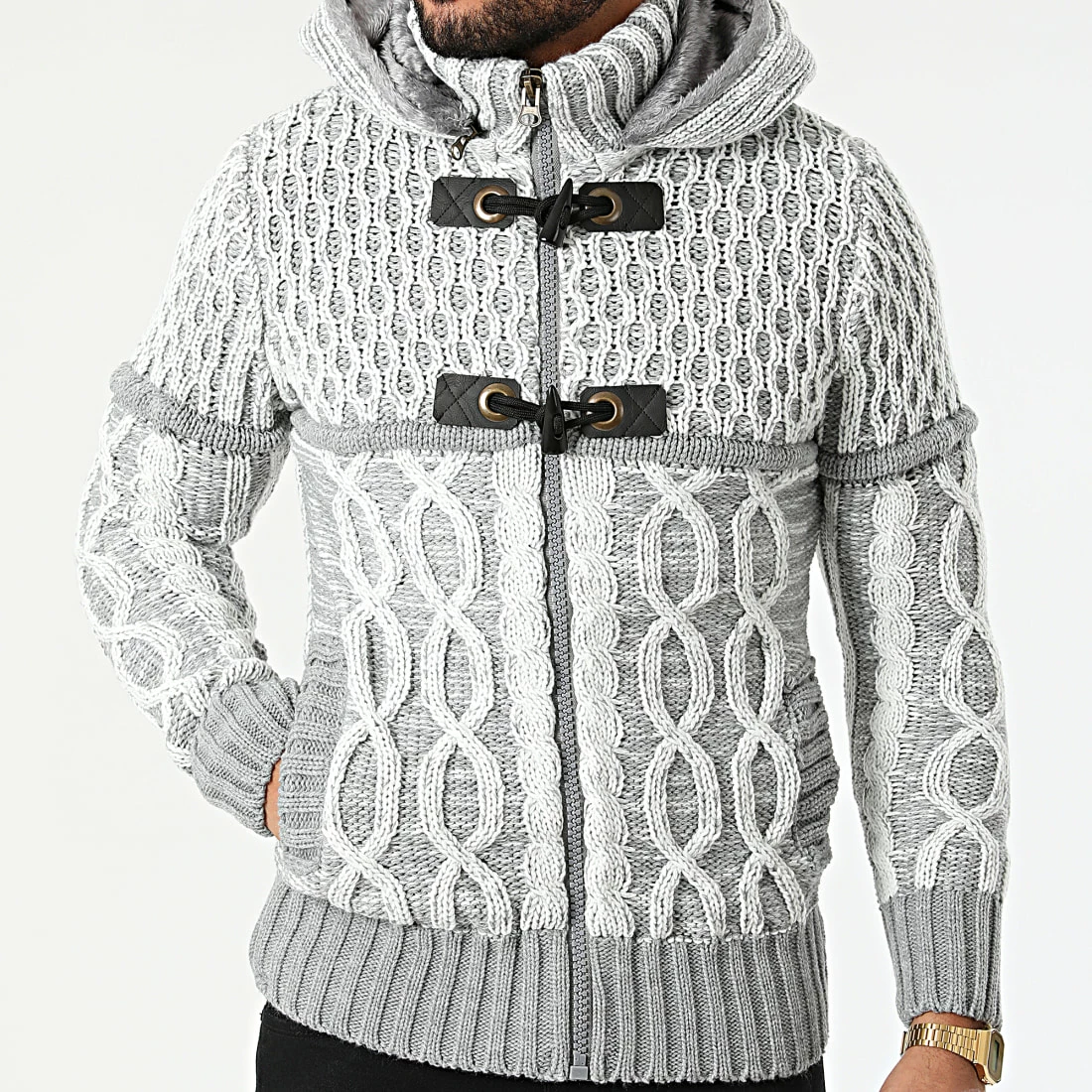 Acheter ✔️ Gilet Zippé Capuche 1020 Gris Blanc de Classic Series 🌟 5 Acheter ✔️ Gilet Zippé Capuche 1020 Gris Blanc de Classic Series 🌟 – Image 3