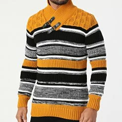 Tout neuf 🤩 Pull 2110 Orange Noir de Classic Series 🌟 -Classic Series Soldes classic series 291151 K 2110 MUSTARD 20211111T155820 01